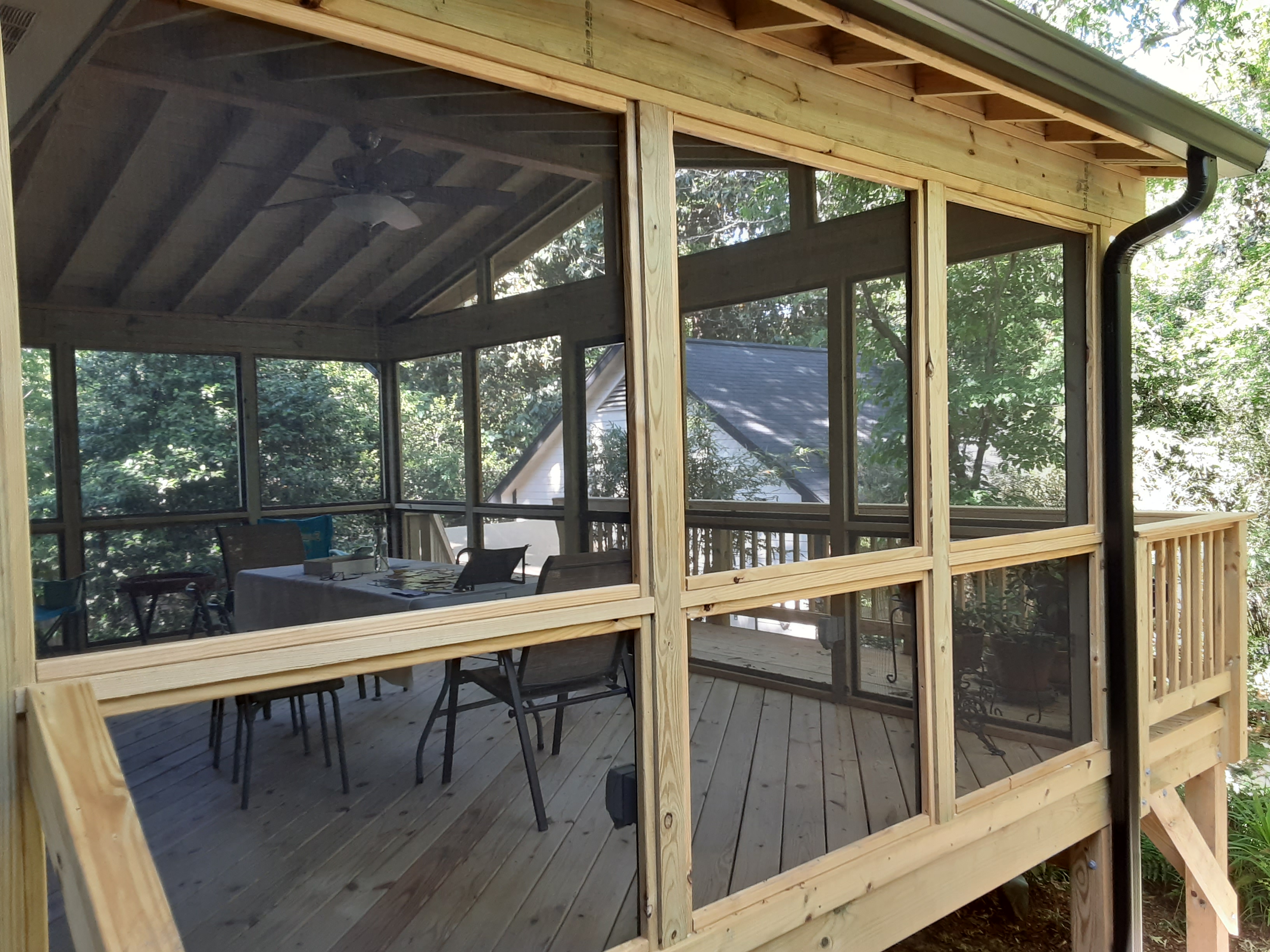 Historic Macon GA screened porch and deck design